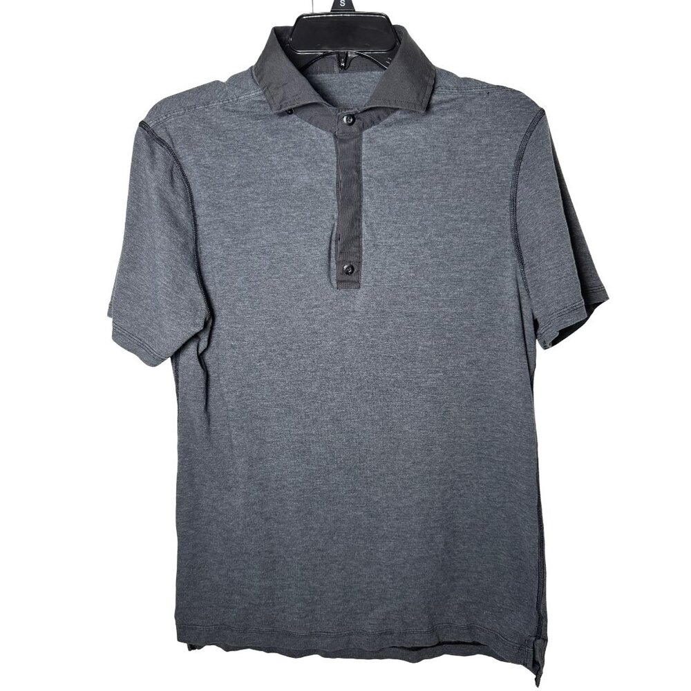 Lululemon Men’s Polo Shirt Small Gray Short Sleeve Athletic